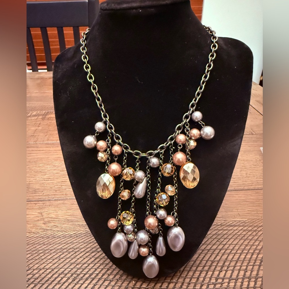 Elegant Multi-Color Statement Necklace